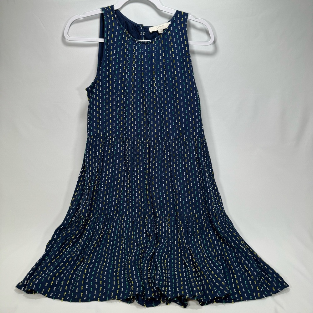 Loft Women's Small S Petite Cotton Dress Summer Colorful Sun Cute Comfy